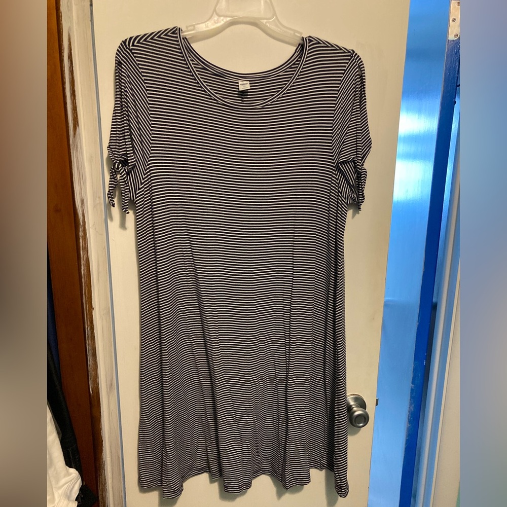 Navy and White Stripe Dress